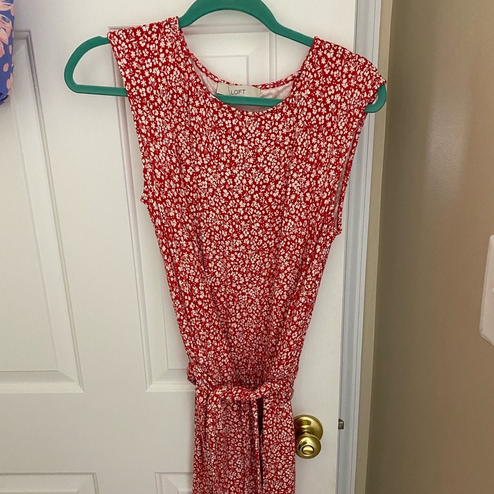 Loft red floral romper